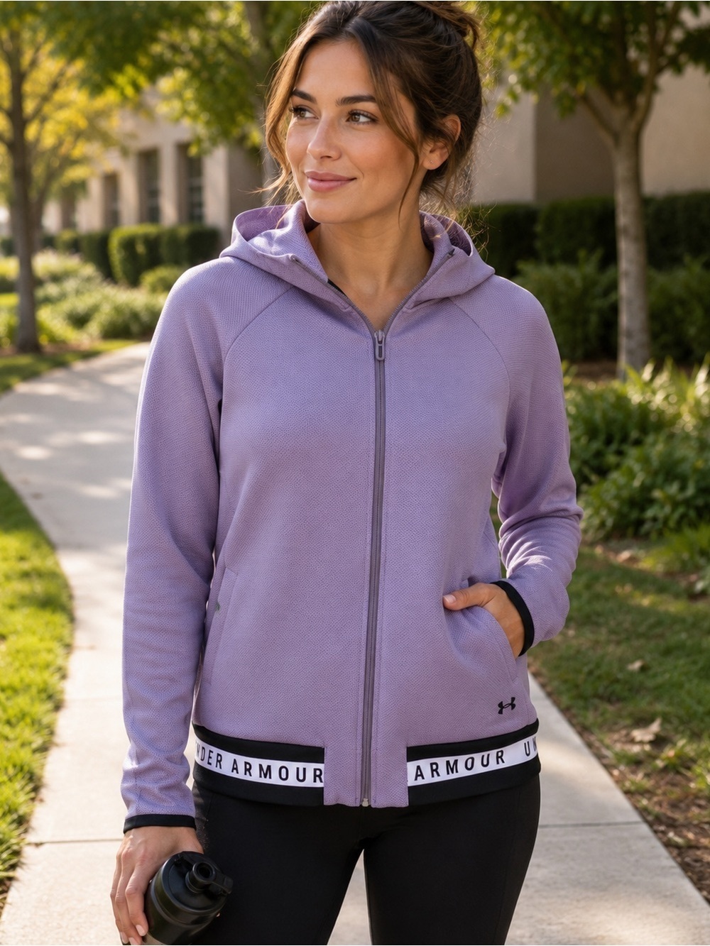 Under Armour Purple Mesh Sport Zip Up Loose Coupe Jacket Size Medium Women’s
